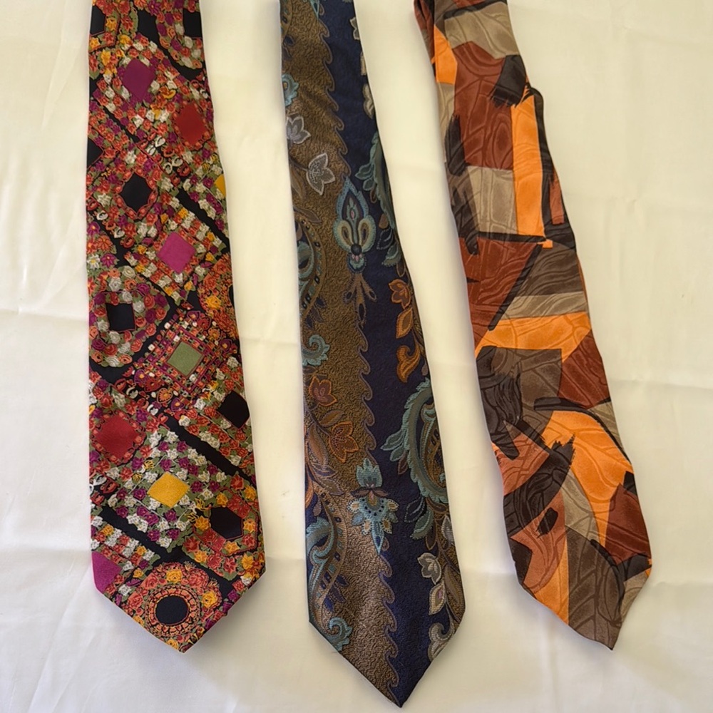 SILK Davis Chicago,Prochownick,Alcione made in Italy 100% Silk Ties Bundle Men's - Picture 2 of 9